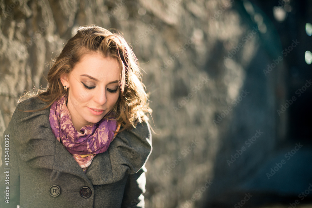 Portrait of a beautiful girl in the city Portrait of a beautiful girl in the city