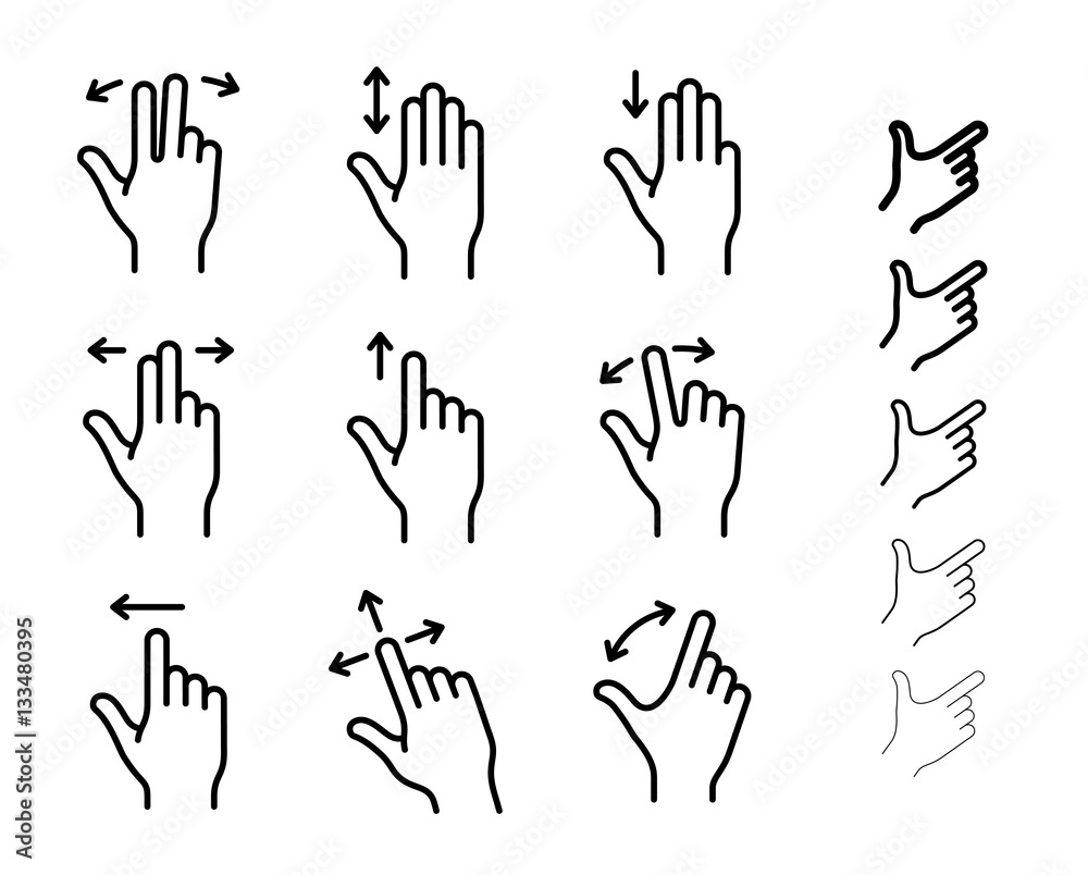 Fototapeta premium Smartphones gesture icons