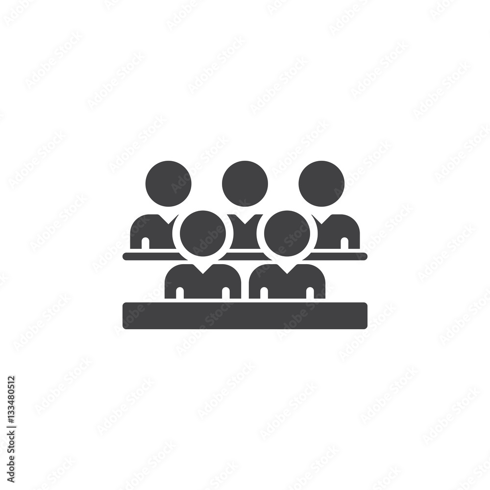 Group of people icon vector, filled flat sign, solid pictogram isolated on white. Audience symbol, logo illustration Group of people icon vector, filled flat sign, solid pictogram isolated on white. Audience symbol, logo illustration