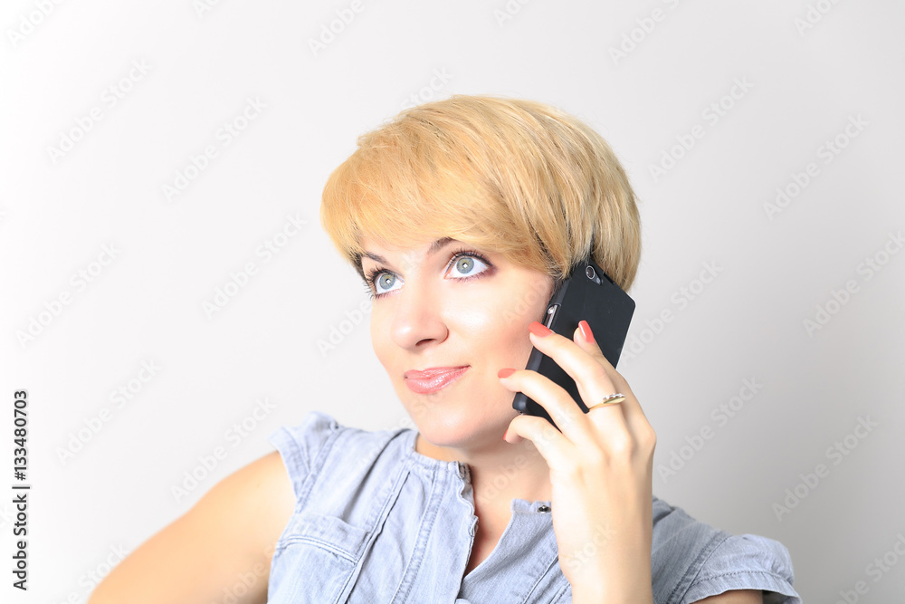 Isolated portrait of young woman phone call. Isolated beautiful girl. Talking mobile phone woman. Isolated portrait of young woman phone call. Isolated beautiful girl. Talking mobile phone woman.