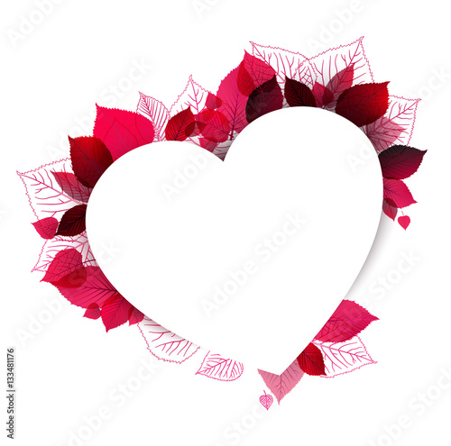 floral heart shape made from leafs