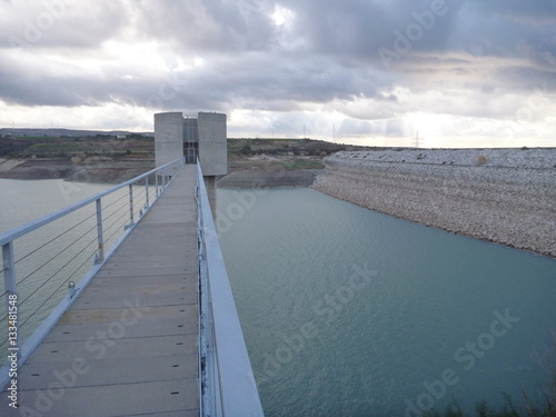 asprokremmos dam water reservoir in cyprus photo