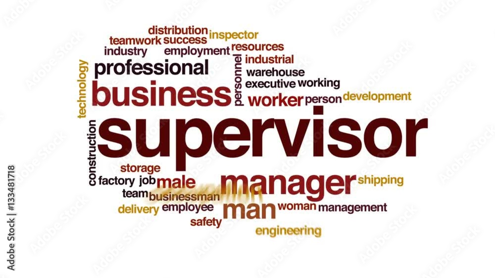 Supervisor animated word cloud, text design animation. Supervisor animated word cloud, text design animation.