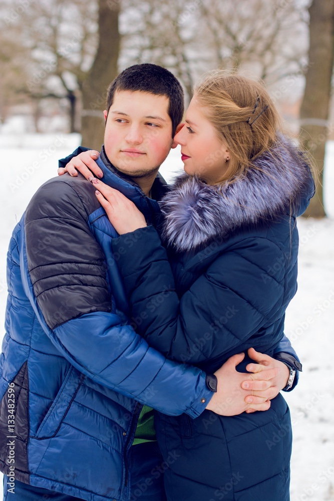 Fototapeta premium Enamoured young man and woman