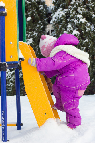 Little babe girl playing on...