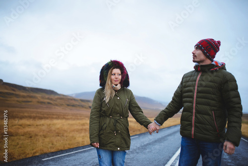 Walking Couple on Road