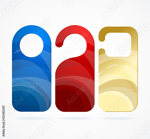 Hotel Door Labels Set. Vector