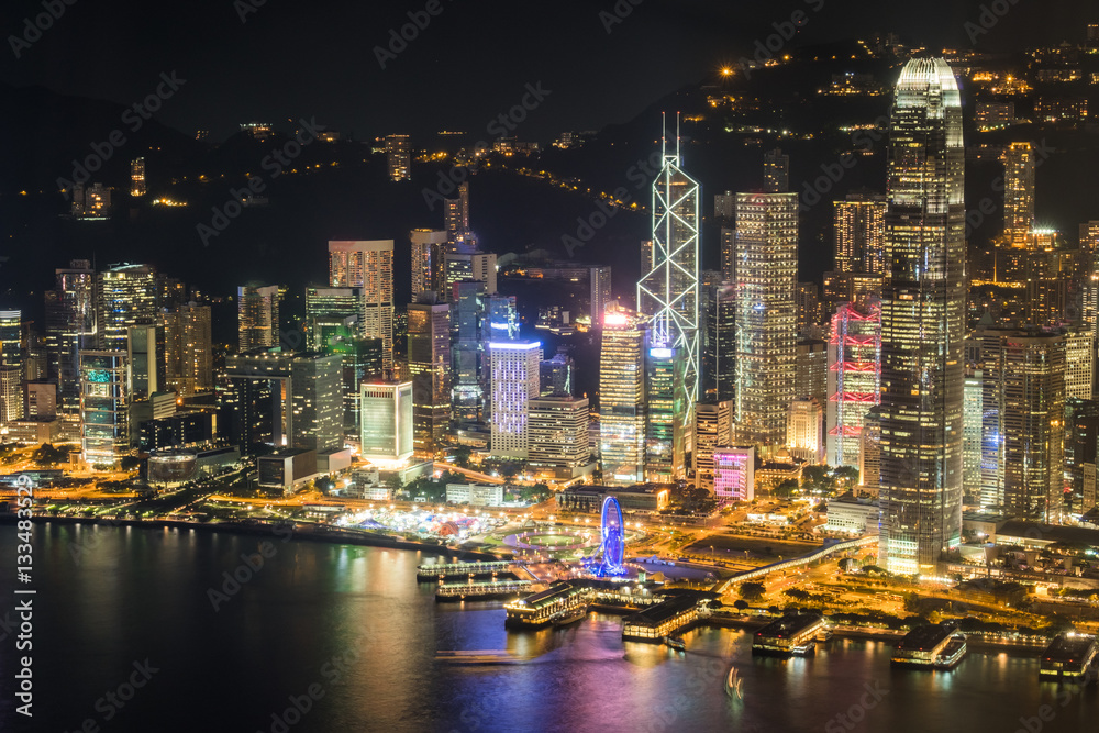 Victoria Harbor skyline of Hong Kong