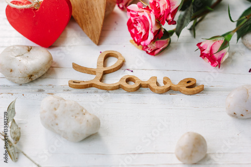 Two hearts and message Love