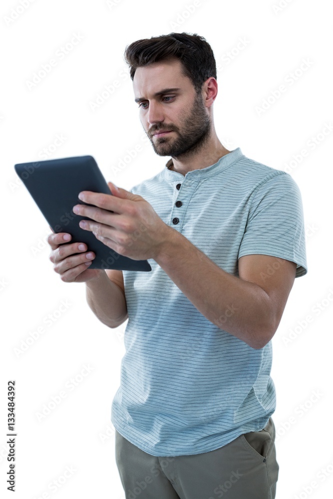 Man holding a digital tablet Man holding a digital tablet