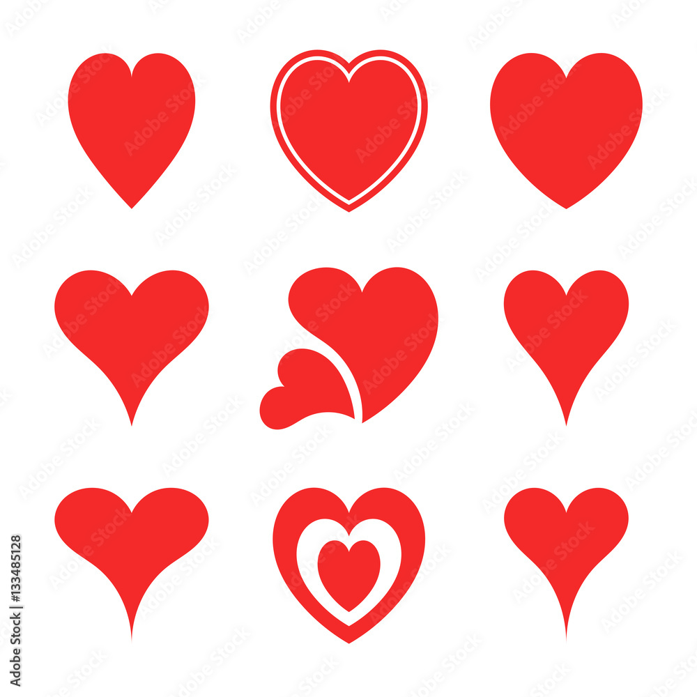Abstract hearts collection vector. Love outline symbol. Abstract hearts collection vector. Love outline symbol.