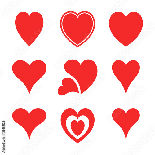 Abstract hearts collection vector. Love outline symbol.