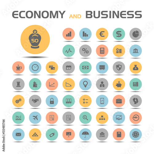 Economy and business icons set