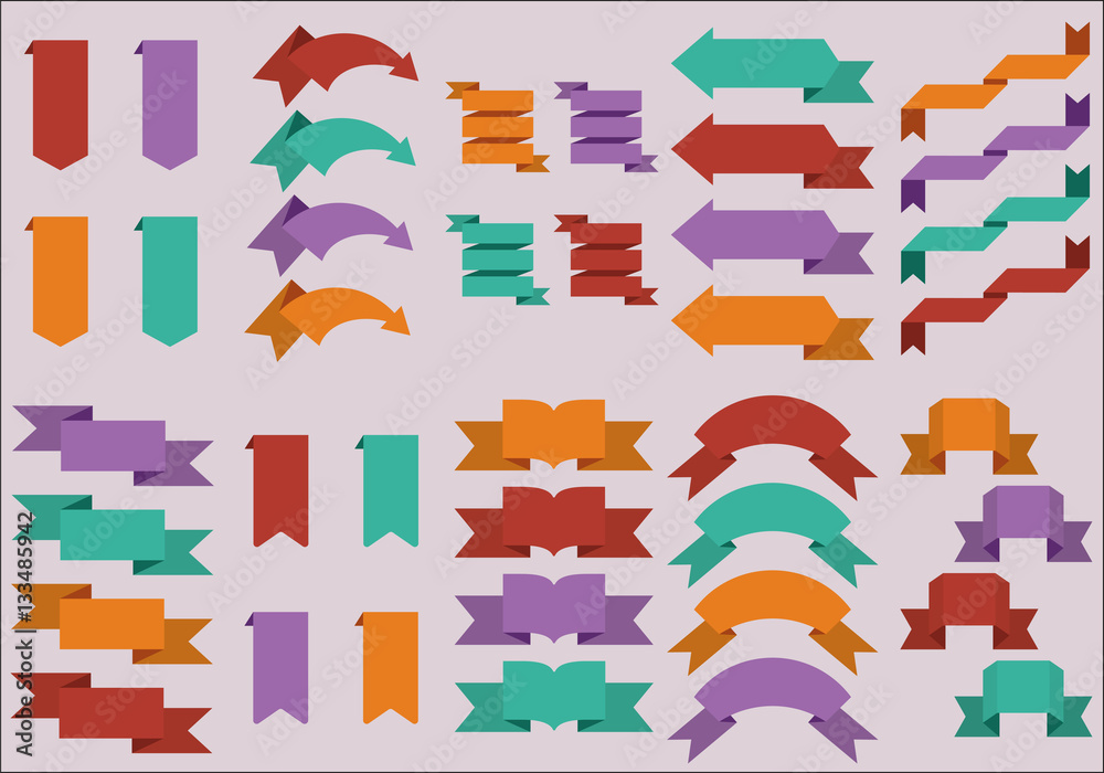 Fototapeta premium Flat Design Of Web Stickers