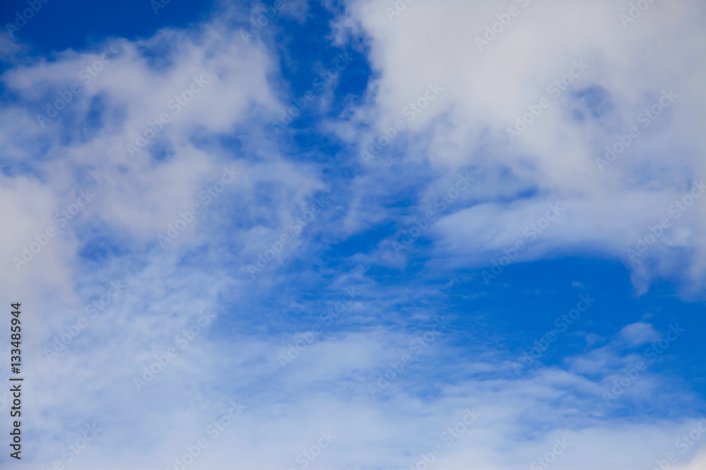 Blue sky with clouds.