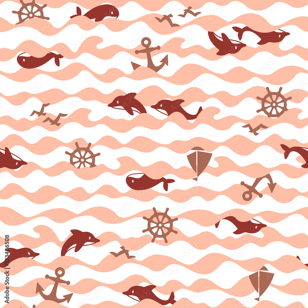 Obraz premium 可愛いイルカの柄