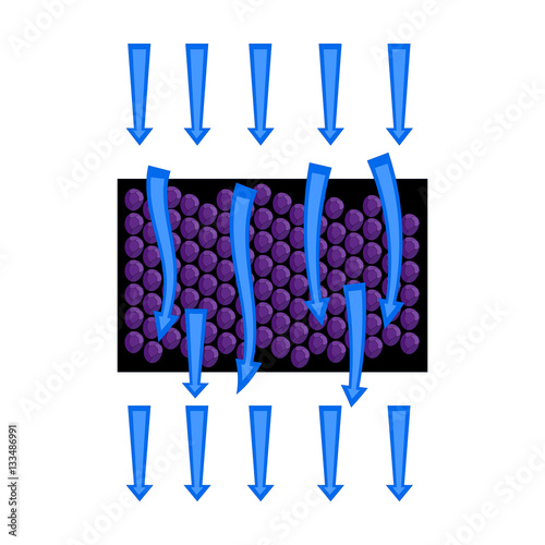 Water filtration through carbonic filter icon in cartoon style isolated on white background. Water filtration system symbol stock vector illustration.