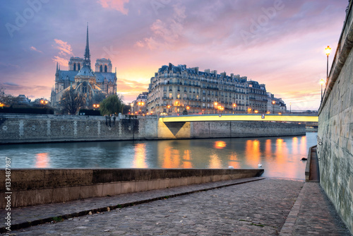 Notre Dame de Paris at Twilight