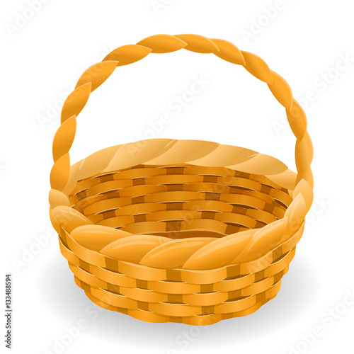 Wicker basket icon vector symbol