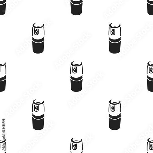 Gas canister icon in black style isolated on white background. Weapon pattern stock vector illustration.