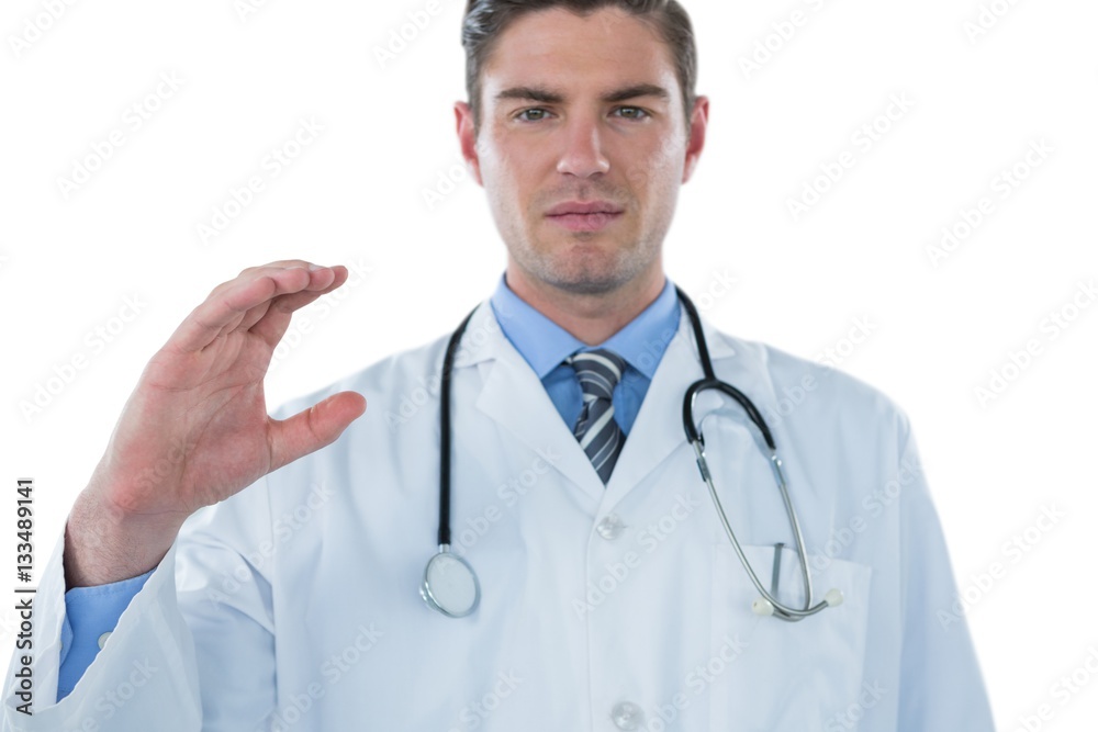 Portrait of doctor gesturing