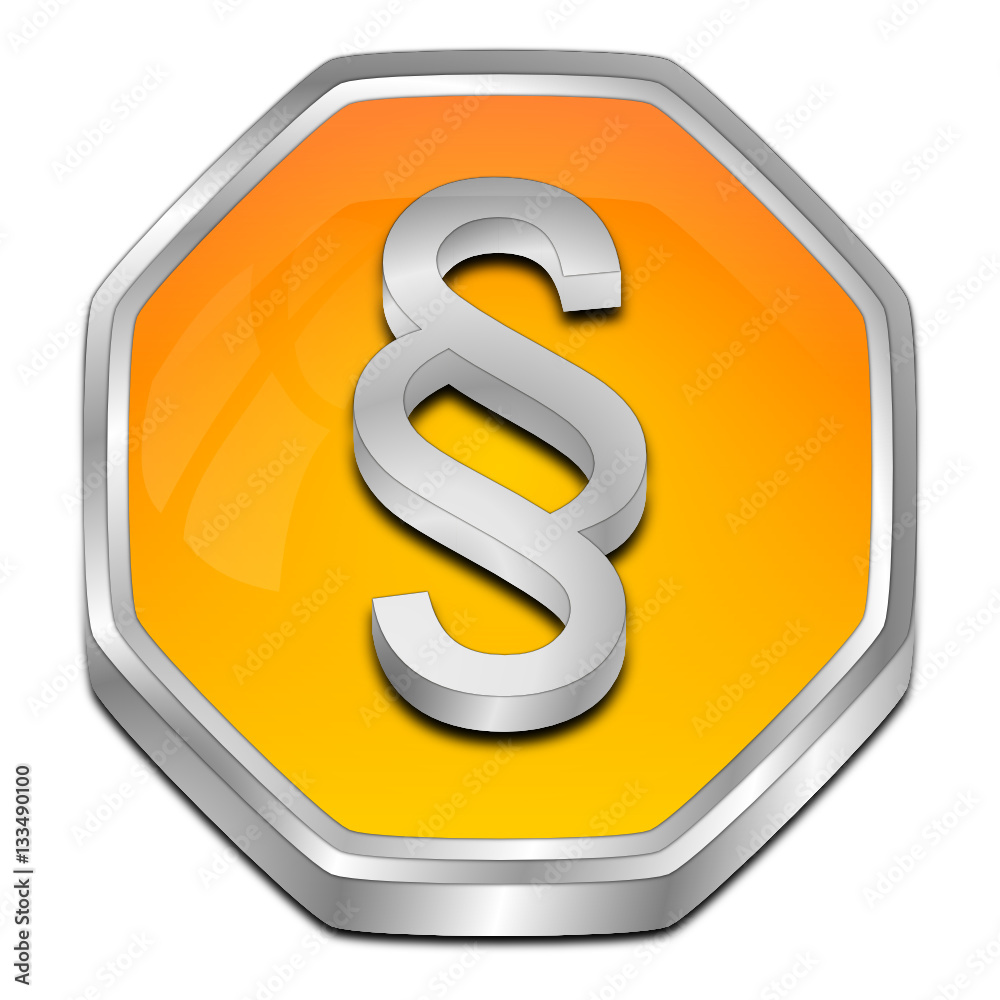 Law paragraph button - 3D illustration Law paragraph button - 3D illustration