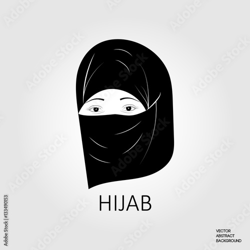 Hijab icon. Arab clothing. Muslim woman
