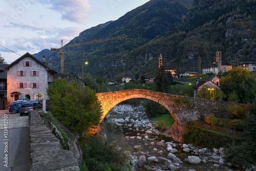 Roman bridge at Giornico on Leventina valley photo