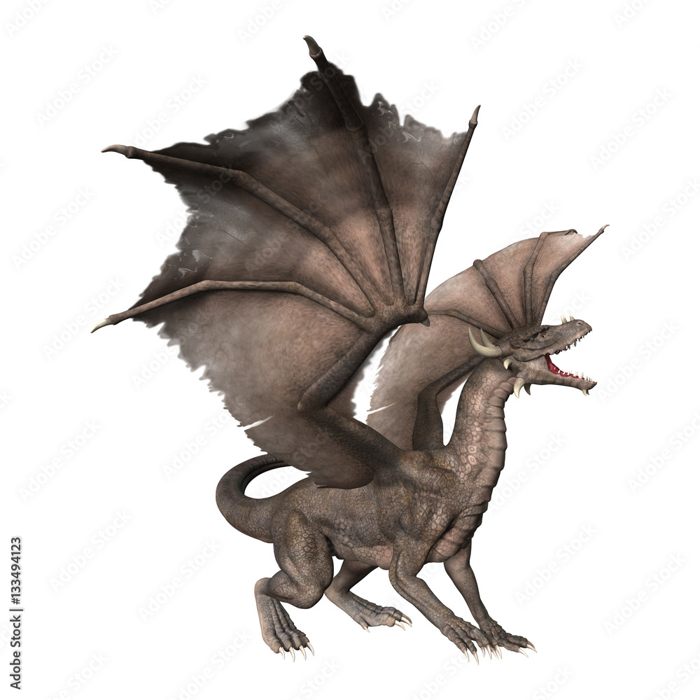 Fototapeta premium 3D renderowania Fantasy Dragon na białym tle