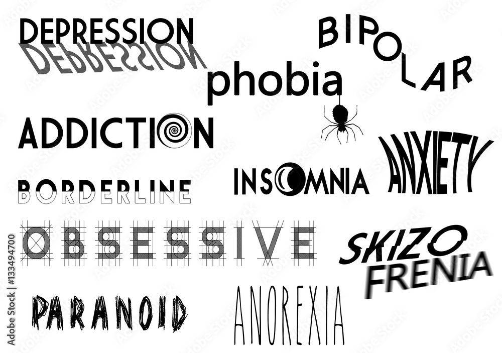 Conceptual logos - Mental disorders logo Conceptual logos - Mental disorders logo