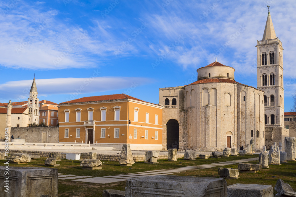 St.Donatus church on the Roma Capitolium in Zadar. Croatia.