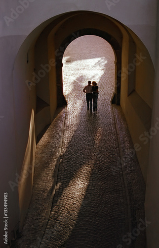 Sticker Romantic couple silhouette