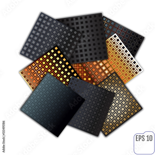 mishmash of metal-carboxylic sheets, Carbon concept. vector