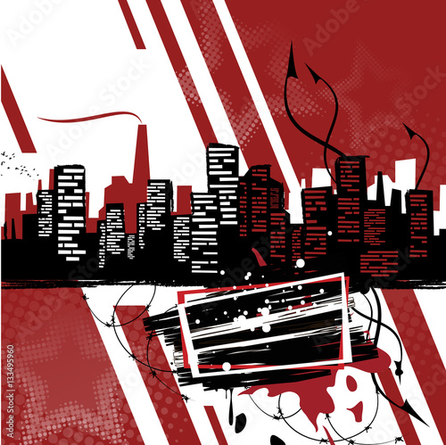 Industrial poster. Grange style banner.