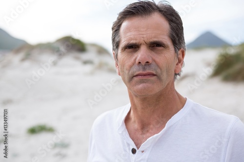 Portrait of man on beach