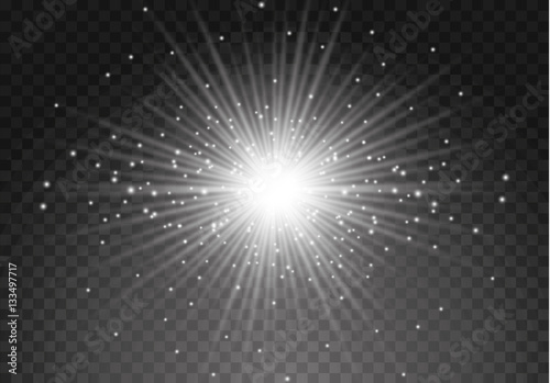 Glow light effect. Star burst with sparkles.Sun.