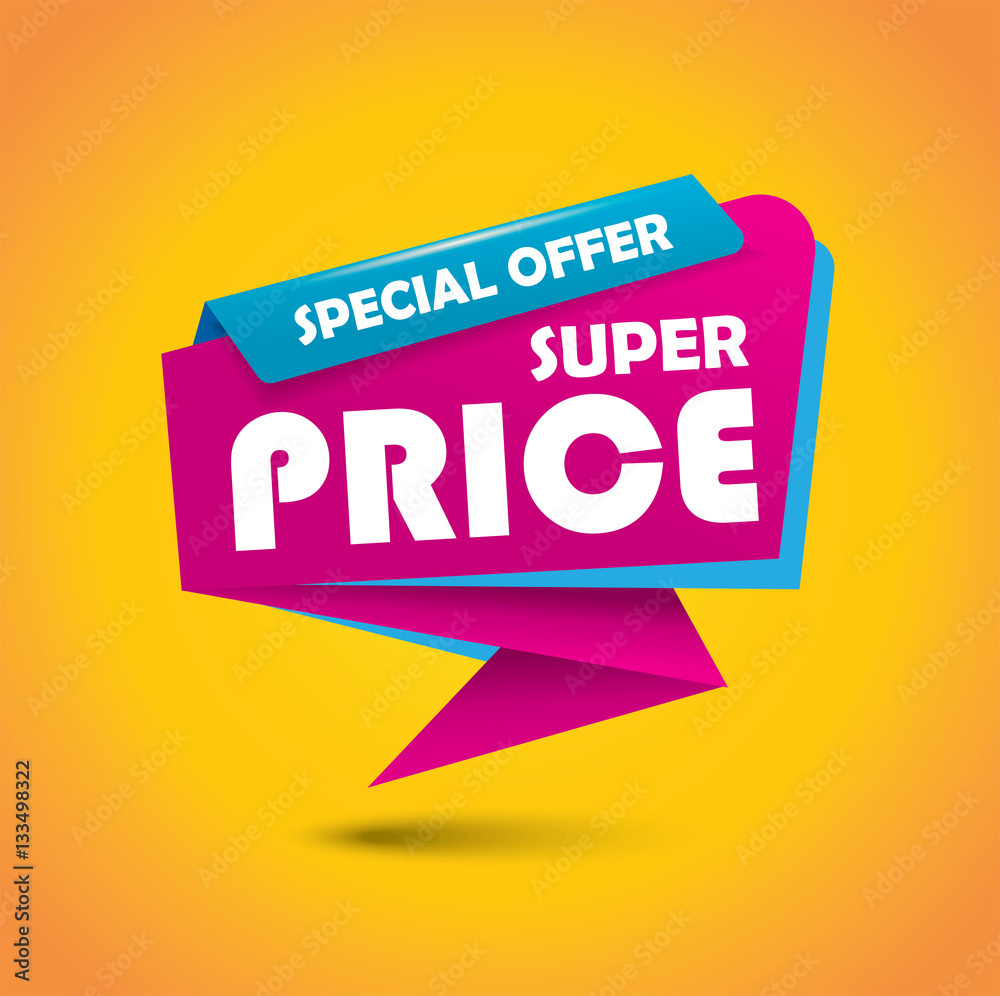 Super price bubble banner in vibrant colors Stock-Vektorgrafik | Adobe Stock