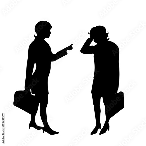 Vector silhouette of woman.