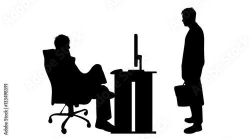 Vector silhouette of people at work.