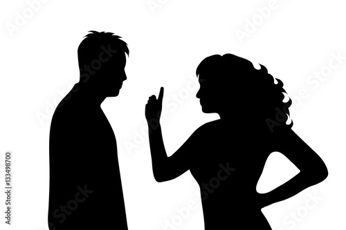 Vector silhouette of couple. photo