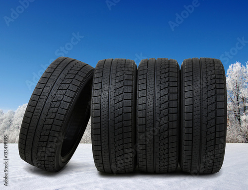  tyres for car on snow © Alekss