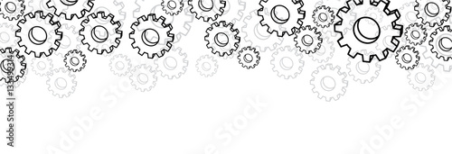 White settings banner with gears. photo