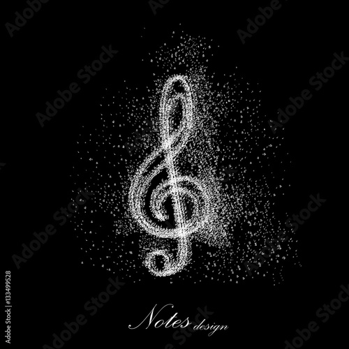 Music notes Icon background easy all editable