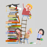 Student climbing a ladder
Easy combine! Custom 3d illustration contact me!