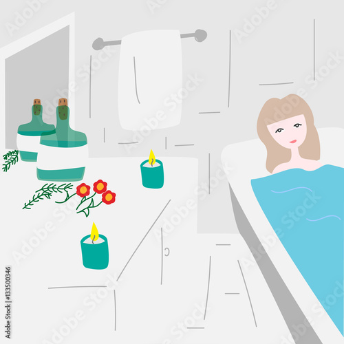 Cute girl in the bathroom.