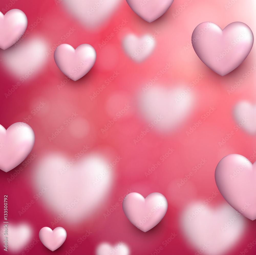 Valentine's love background with hearts.