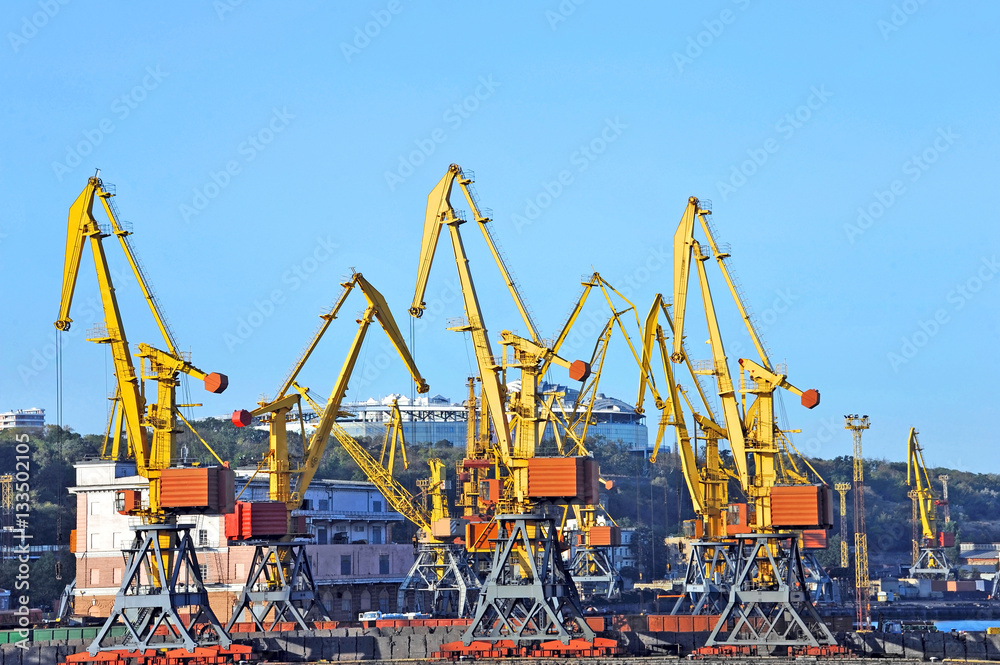 Cargo crane and train Cargo crane and train