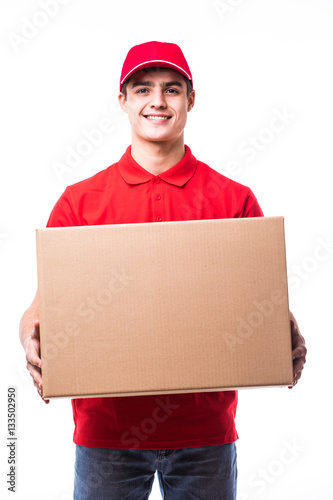 Delivery man with box