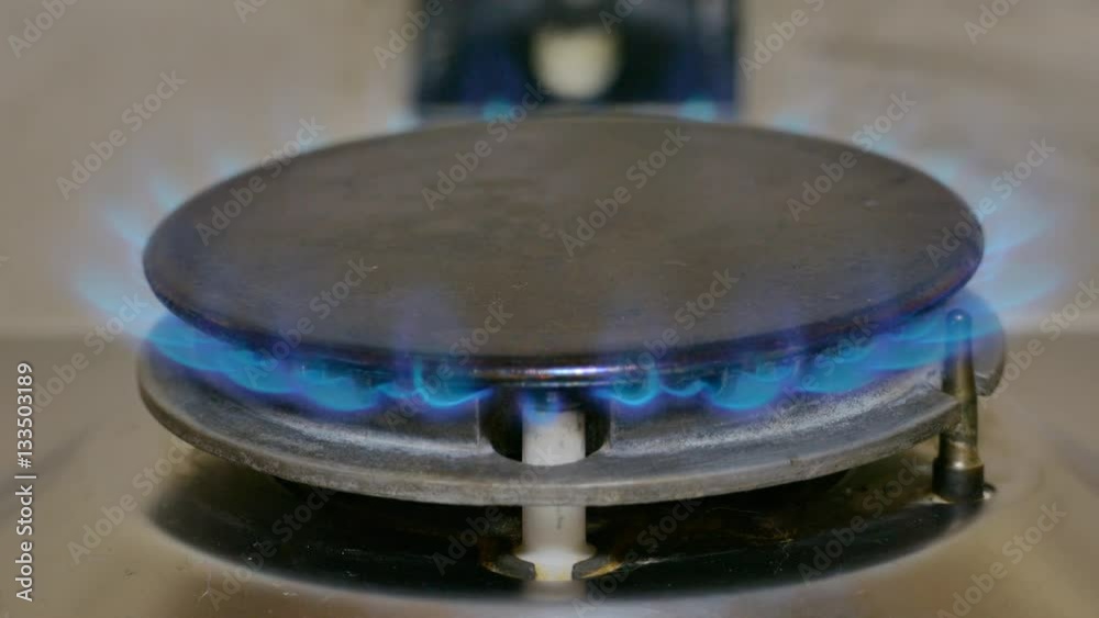 Open flame of a domestic stovetop Open flame of a domestic stovetop