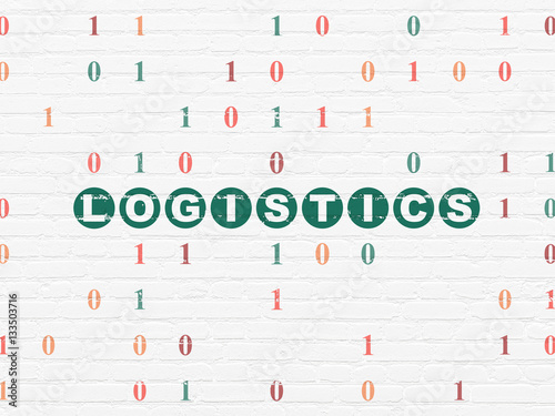 Business concept: Logistics on wall background